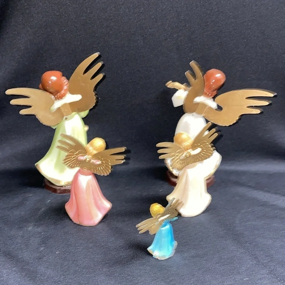 Vintage Christmas Angels figurines mcm Christmas decor 50s home decor prop